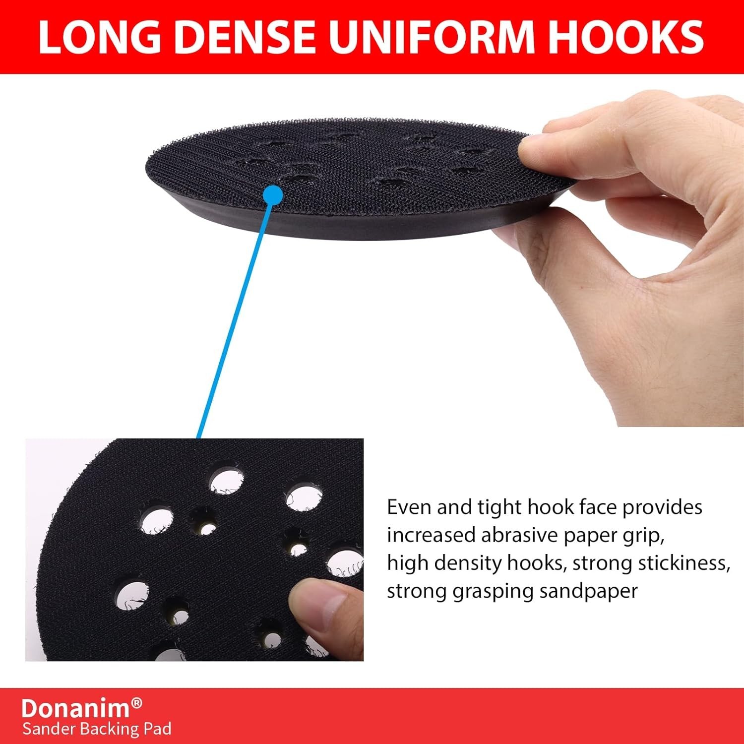 2 Pack Sander Pad Compatible with Craftsman, 5 Inch 8 Holes Hook and Loop Orb…