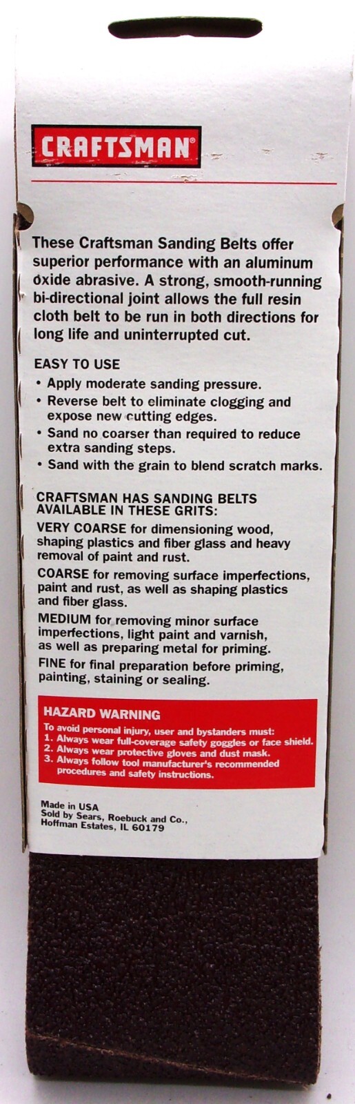 Craftsman 3″ x 21″ Sanding Belts, Very Coarse 36 Grit, #928351 (2 pack)