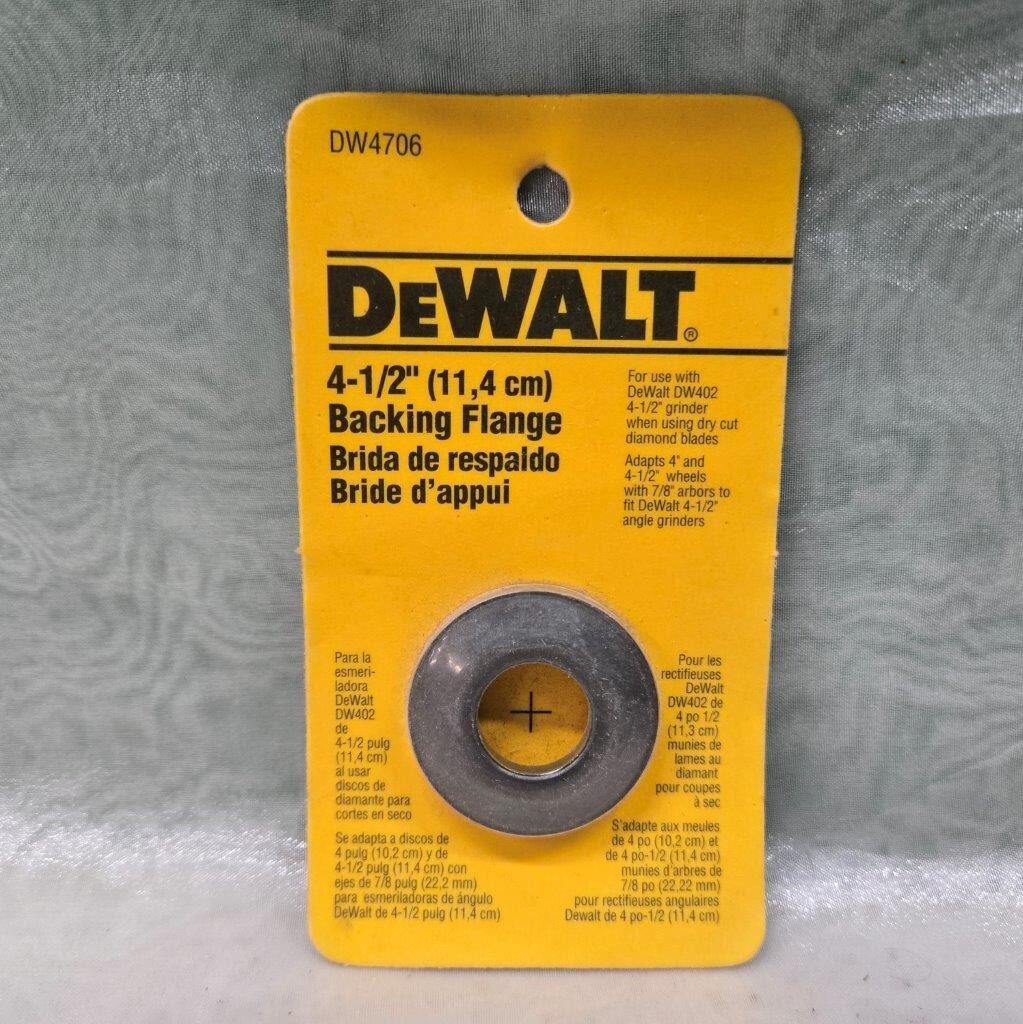 Dewalt 4.5” Backing Flange – DW4706 Dewalt Backing Flange NIB Original Package