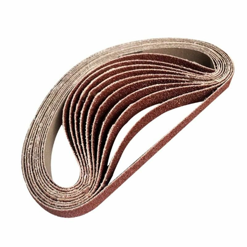 10Pcs 15x452mm Sanding Belt 60/600 Grit for M10 Sander Adapter Polishing Machine