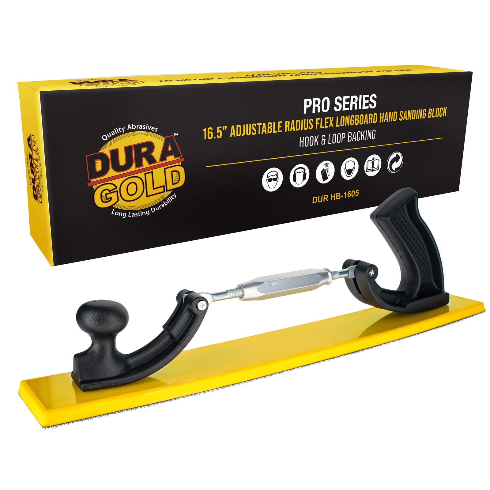 Dura-Gold Adjustable Radius Flex Longboard Hand Sanding Block Hook & Loop Sander