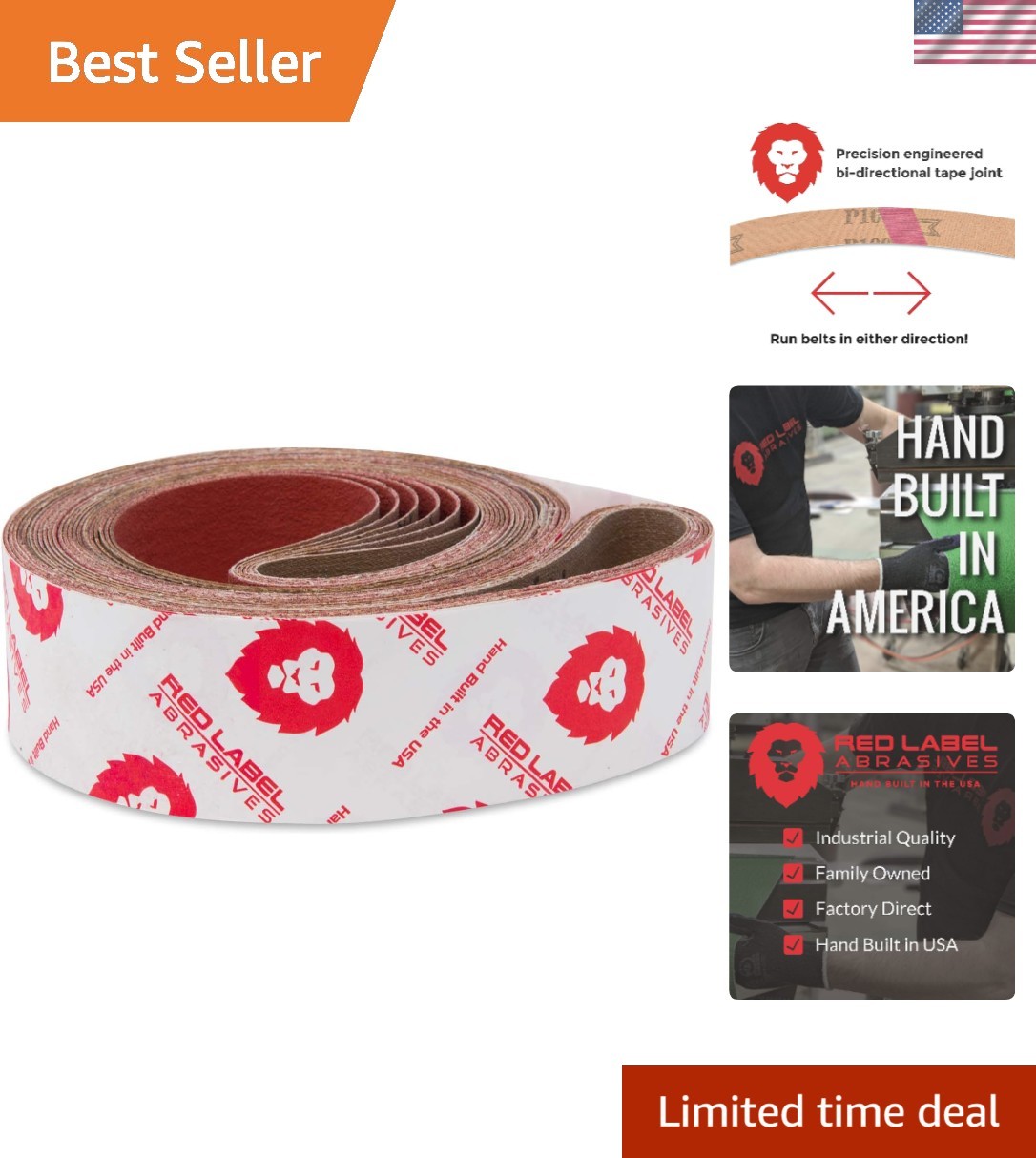 2 Pack of 42 Inch 120 Grit Ceramic Sanding Belts for Heavy Metal Grinding
