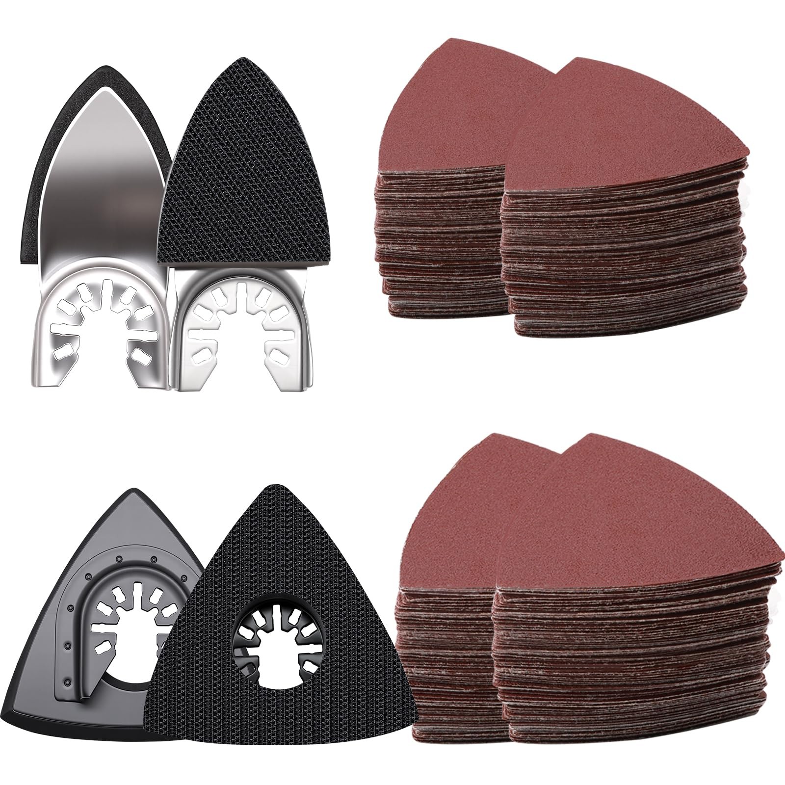 114Pcs Oscillating Tool Sanding Pads Kit 2Pcs Triangle Sanding Pads and 2Pcs …