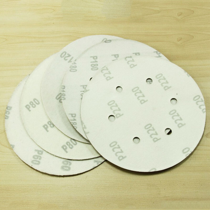 7 Inch 6 Hole Hook and Loop Sandpaper Sanding Discs 60-240 Grit Pack of 25