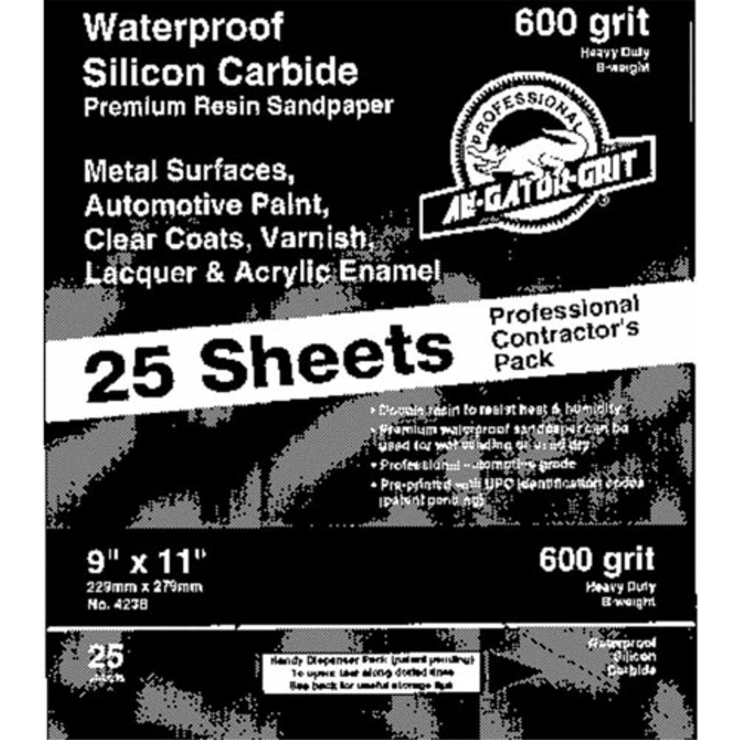 Gator Grit Silicone Carbide Sanding Sheets 1500 Grit Extra Fine Metal
