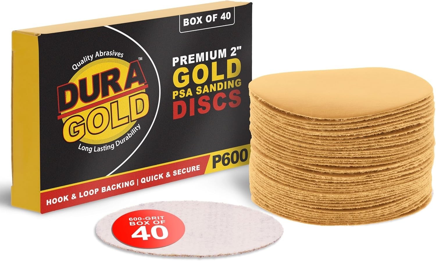 2″ Gold Hook & Loop Sanding Discs – 600 Grit Box of 30 – High-Performance Ext…