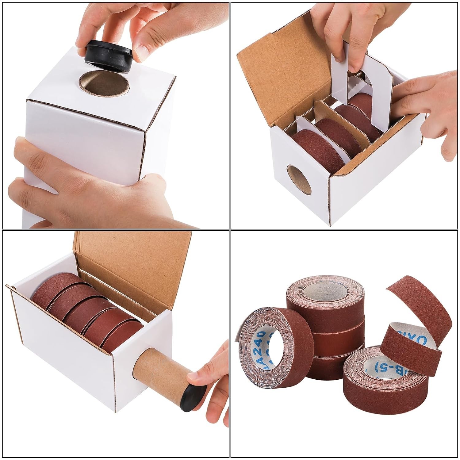 Versatile 5 Grit Sandpaper Rolls – 1″ x 20 Ft Durable Cloth, Ideal for Polishing