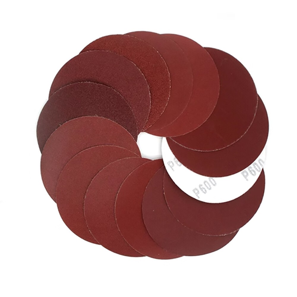 125mm/5″ Dry Sanding Disc Pads Hook & Loop Orbital Red Sandpaper 40#-2000# Grit