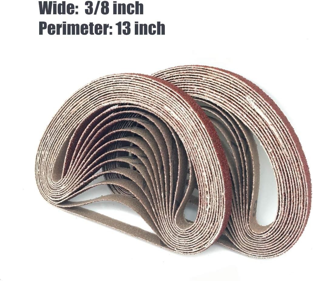 Versatile 80 Grit Sanding Belt Set – 3/8x13in – Pack of 24