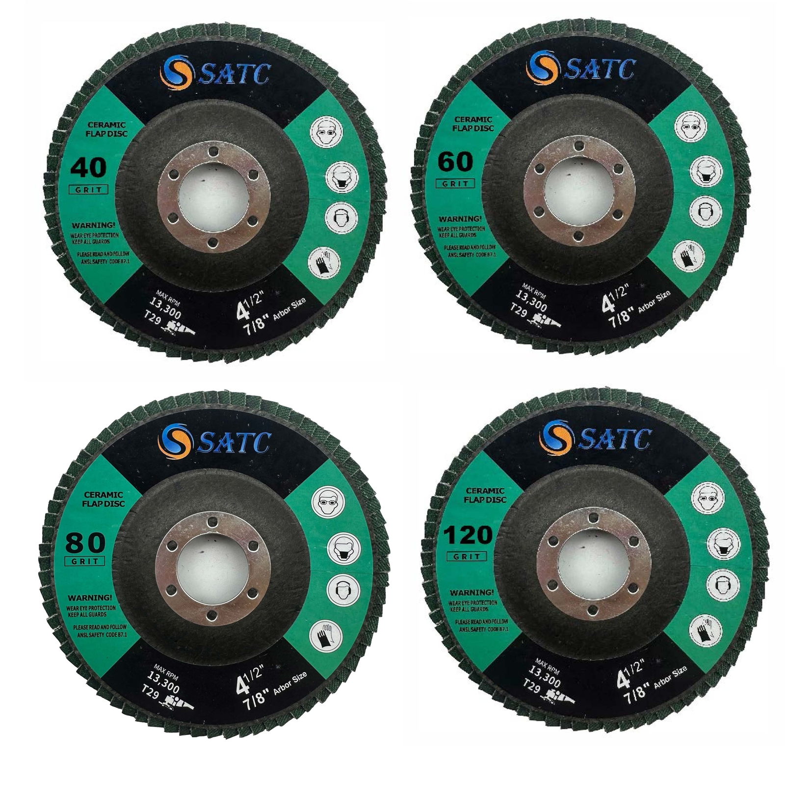 Ceramic Flap Discs 4.5″ x 7/8-Inch Sanding Disc Type #29 Premium Angle Grinder