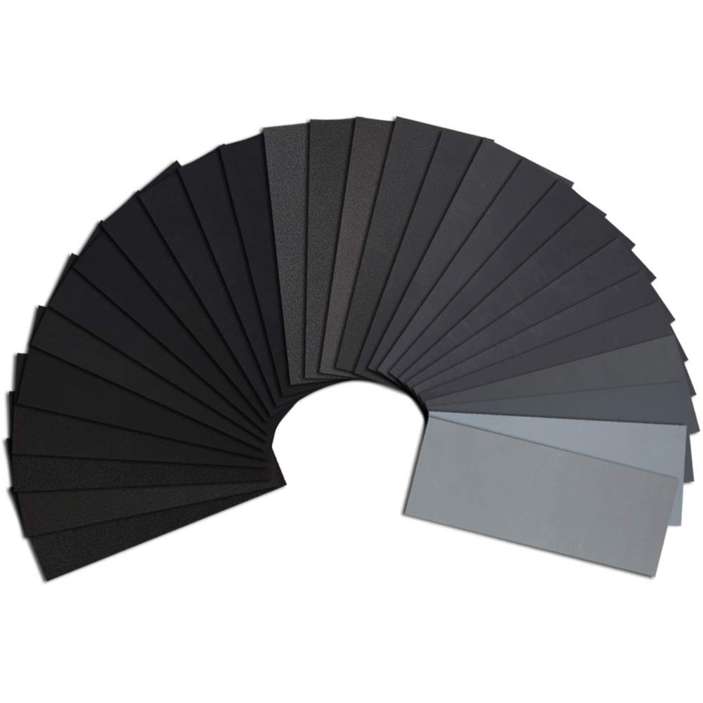 Lijas Agua Seco Impermeables 120 a 5000 Granos Madera Metal Pulido 23x9cm