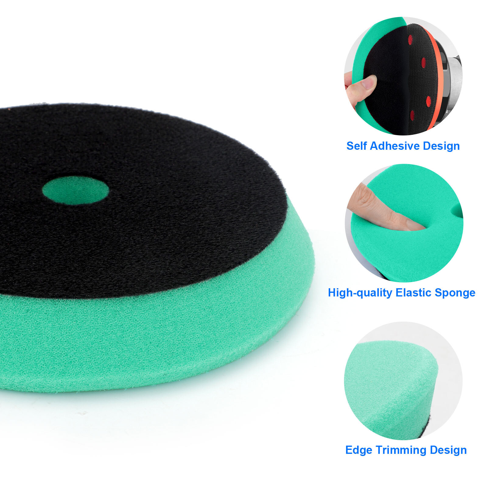 5x Polishing Pads 6″ Sponge Buffer Polisher Pads for Car Compounding, Waxing