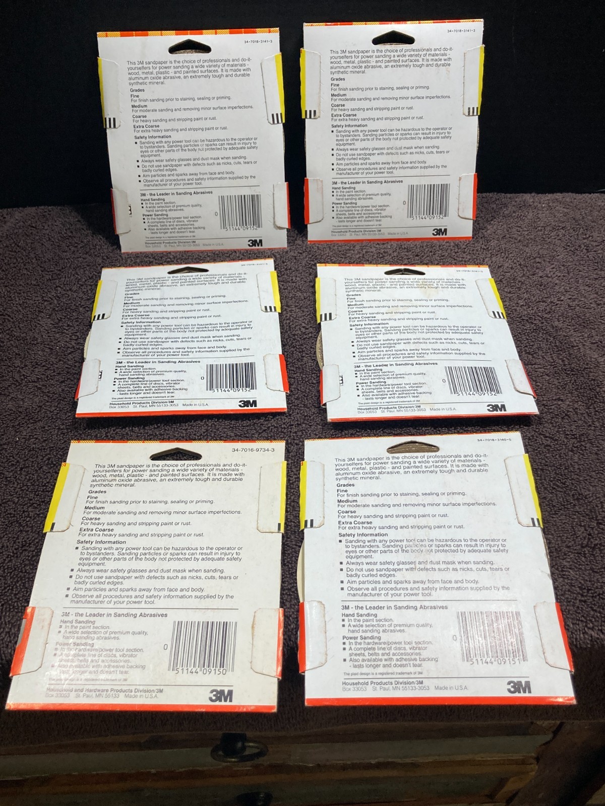 Lot Of 11 NOS 3M/Carborundum 5 in Sanding Disks Coarse/Fine/Med Grit