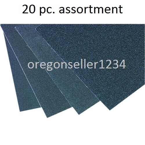9 In. X 11 In. Emery Cloth Sanding Sheets Assortment 20 Pc (USA SELLER) SALE !!!