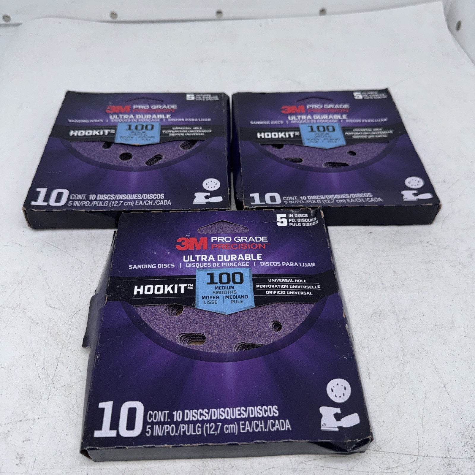 (3) 3M Pro Grade Precision Ultra Universal Hole Sanding Disc,DUH5100TRI-10I J16