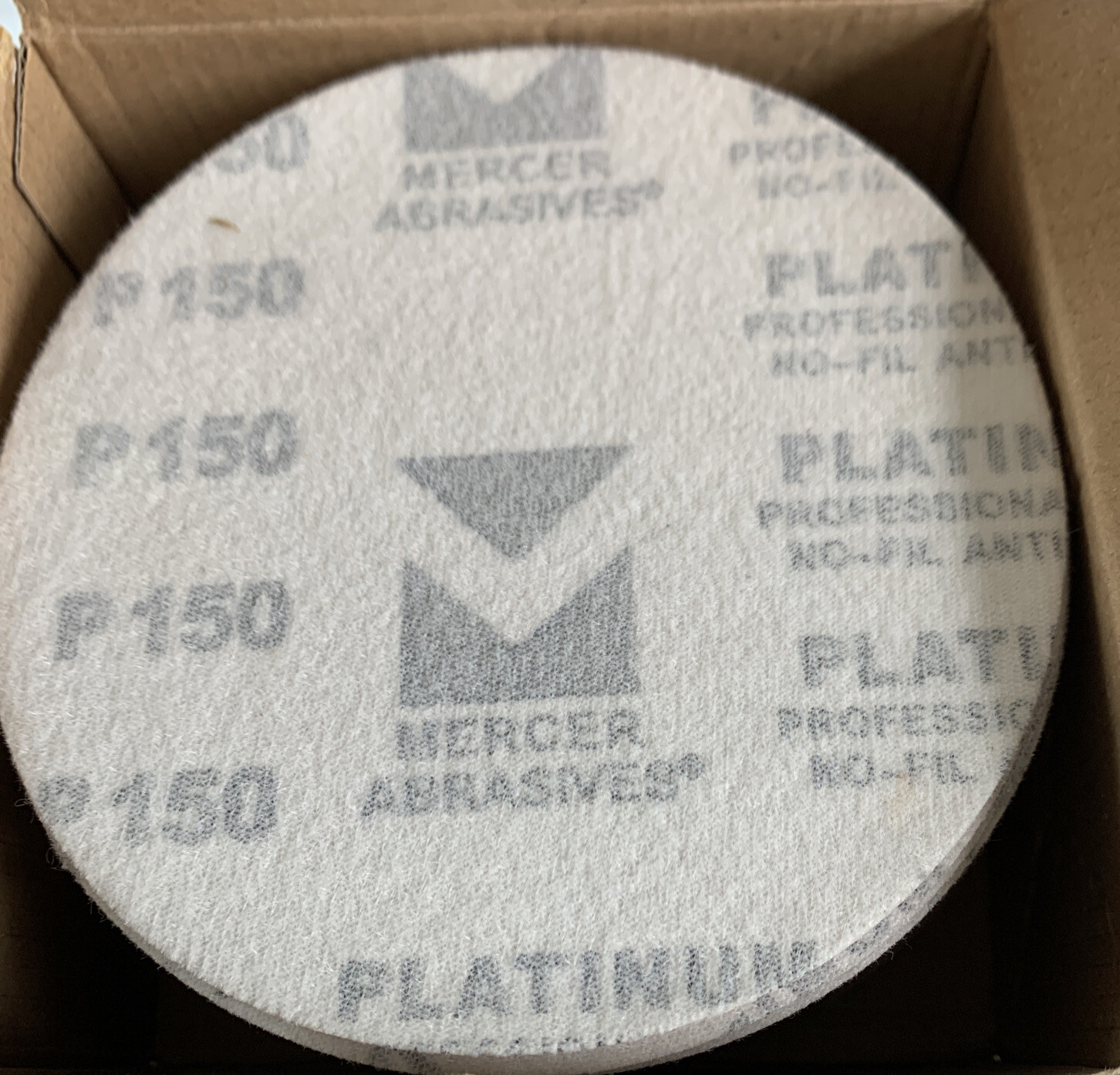 Mercer Platinum Stearated Hook and Loop Discs, 5″, 50 Count