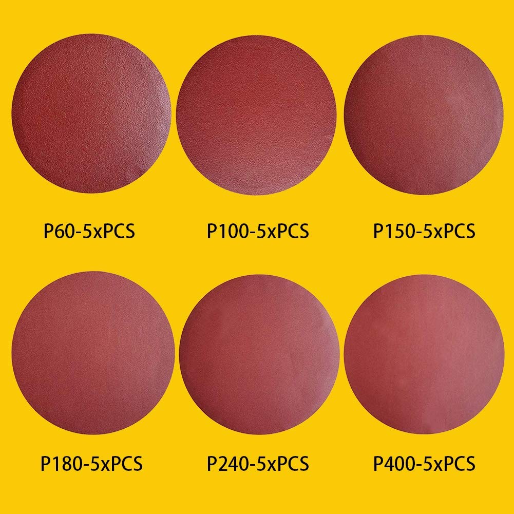 30 PCS 9 Inch PSA Aluminum Oxide Sticky Sanding Disc 60400 Grit Self Stick