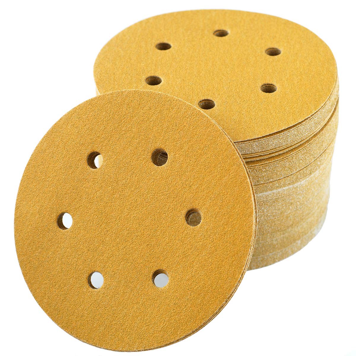 6-Inch 6-Hole Hook and Loop Sanding Discs 120-Grit, Random Orbital Sandpaper …