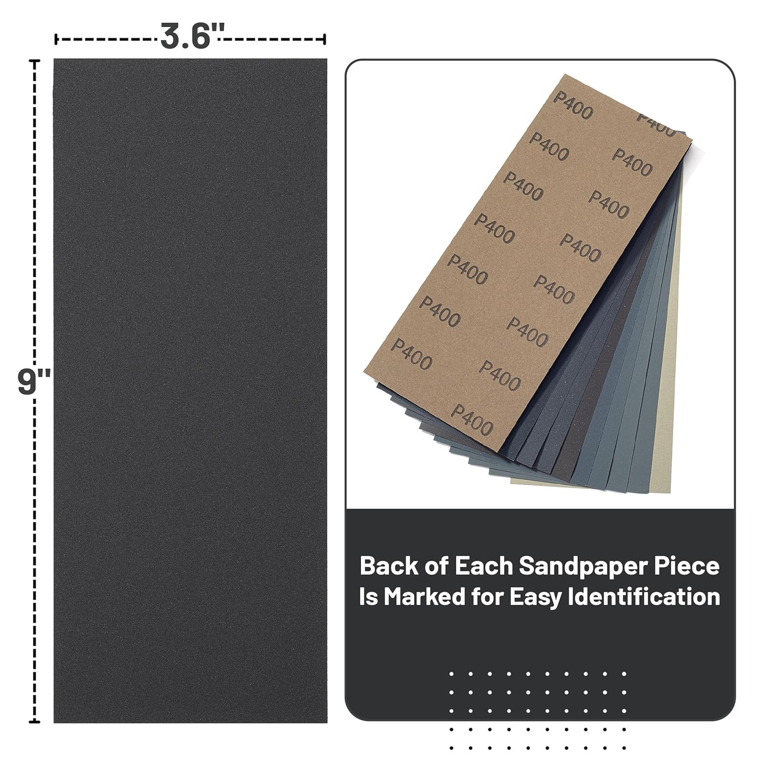 Bates- Sandpaper, 90 Pcs, 400 to 3000 Grit Sandpaper Assortment, Sand Paper Asso
