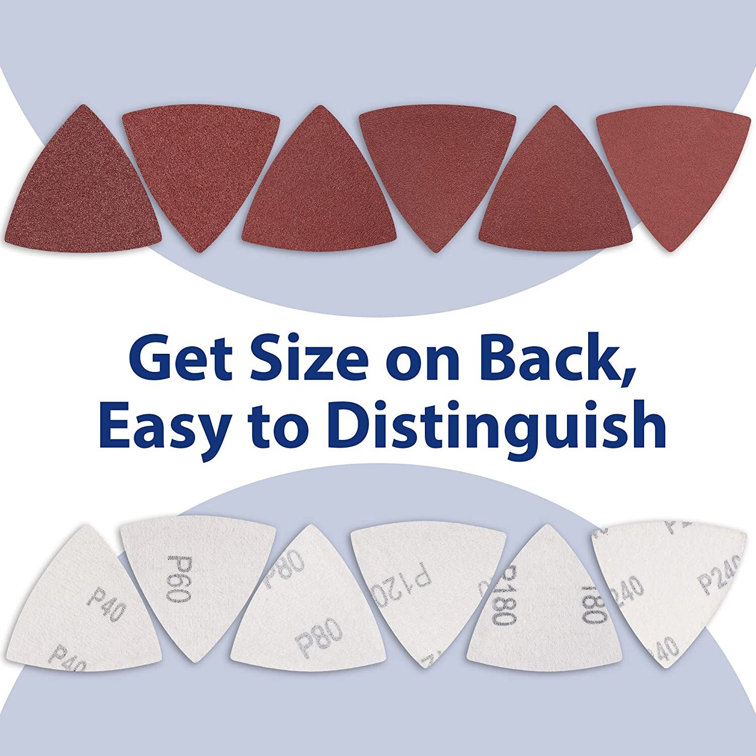 WORKPRO Triangle Sanding Pads 150PCS 3-1/8″ Hook Loop for Oscillating Multi Tool