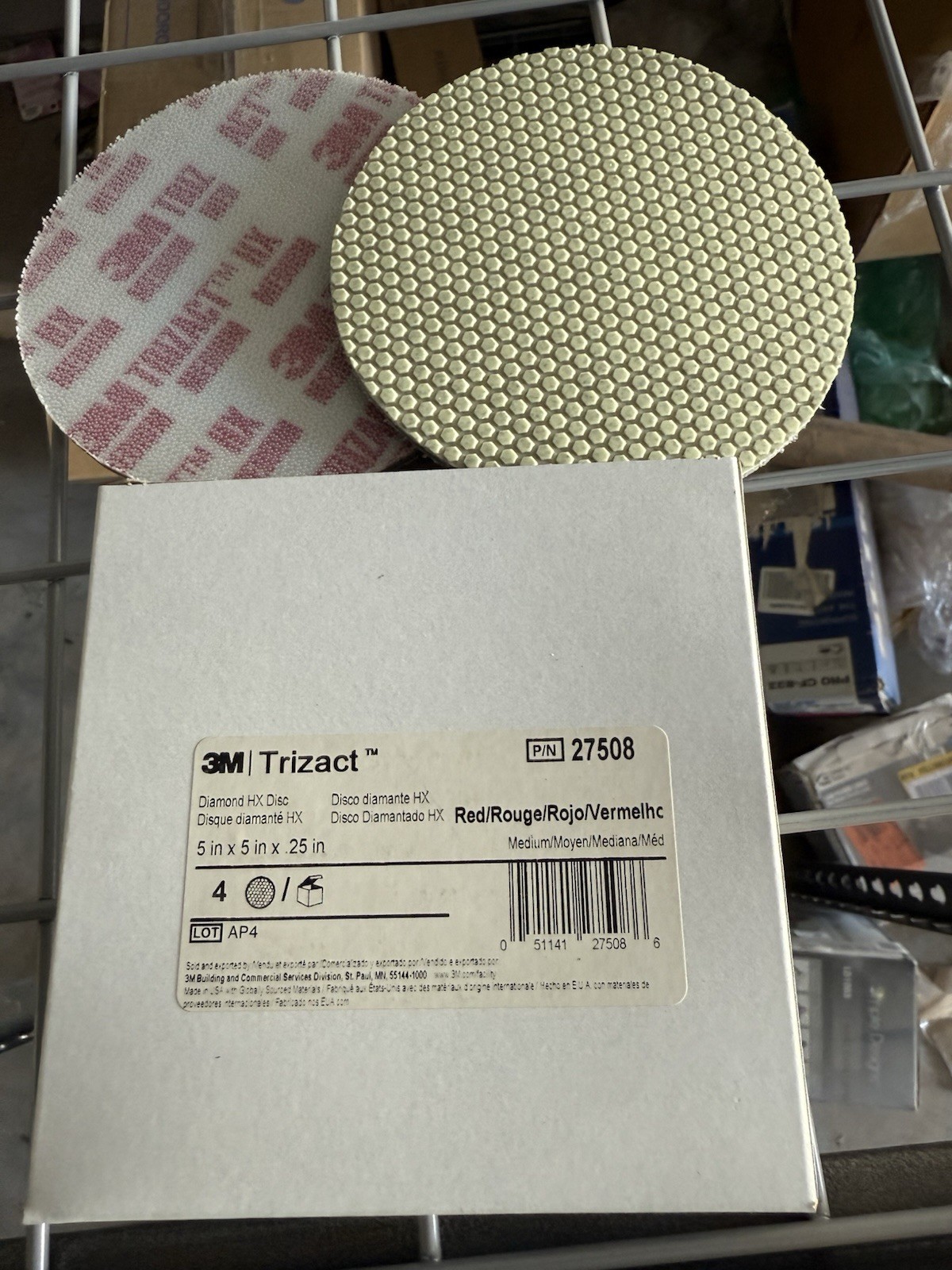 3M Trizact Medium Red Diamond HX Disc Pack Of 4. Brand New In Box