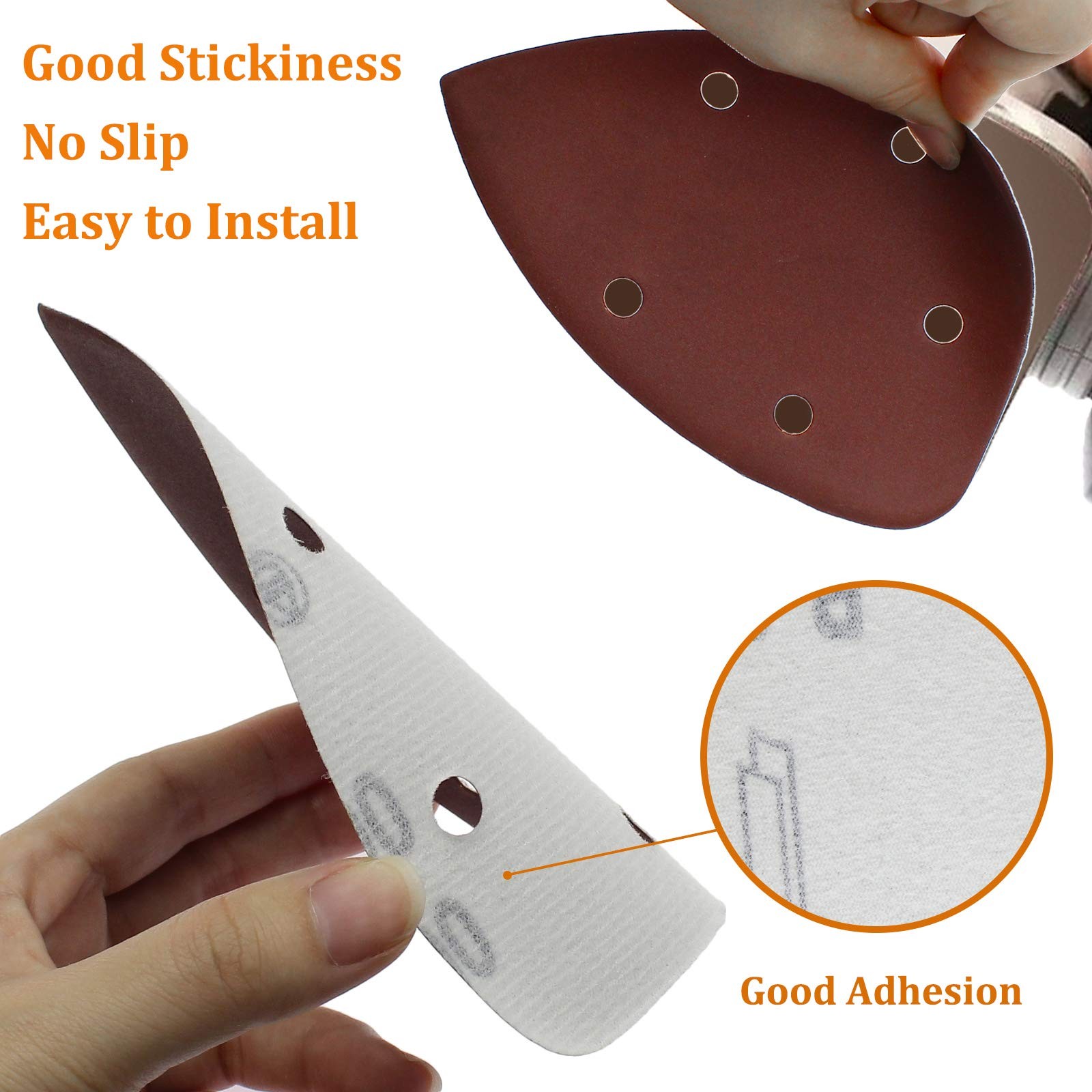 400 Grit Sandpaper 50 Pcs 5 Hole Hook and Loop for 140mm Mouse Sander Pads