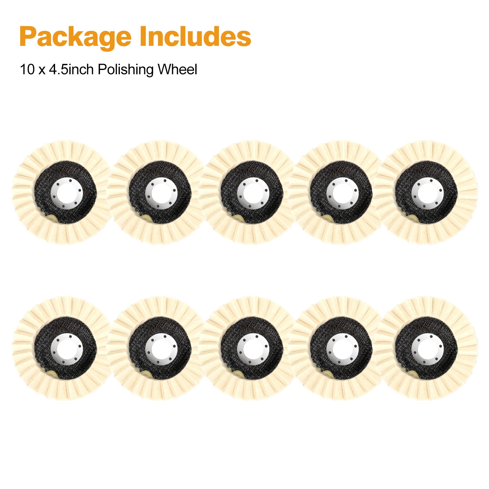 10pcs 4.5″ Wool Polishing Wheels Buffer Pads Flap Felt Polishing Finishing Disc