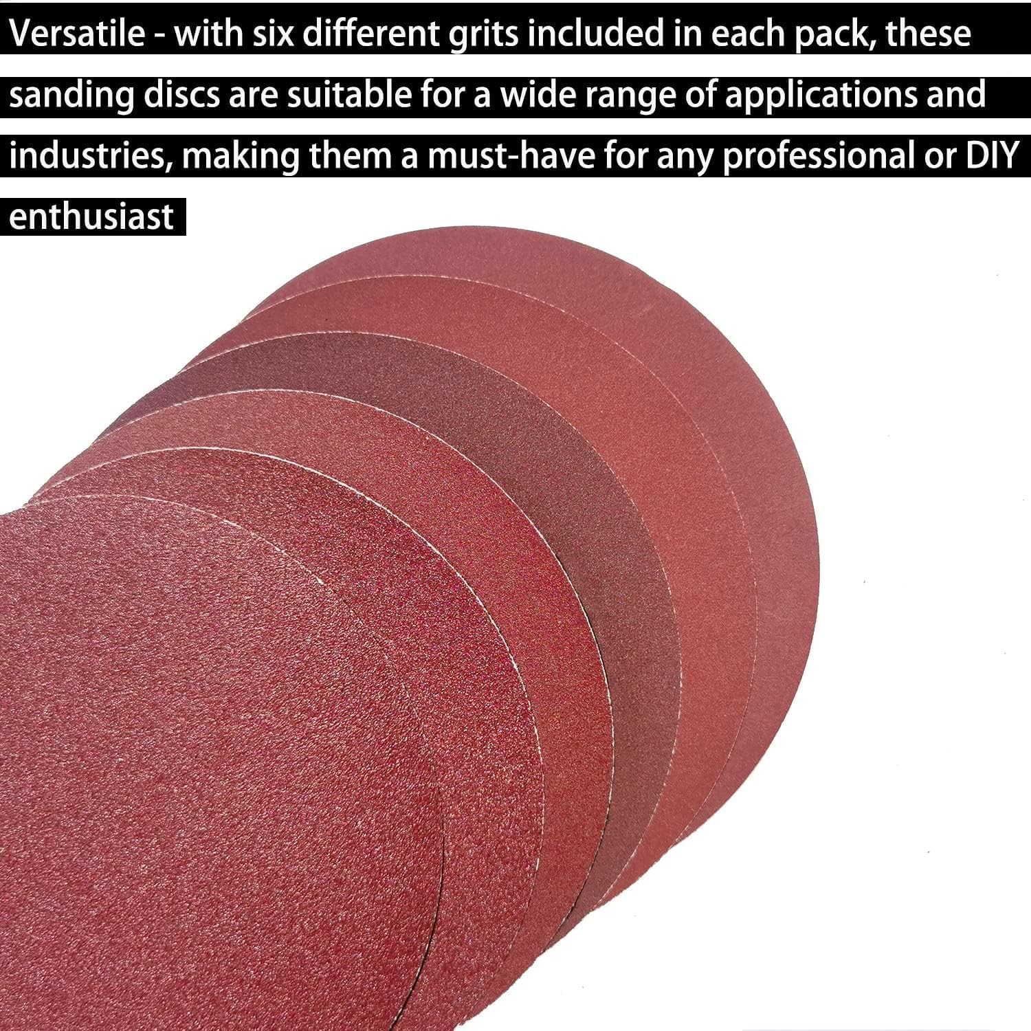 60 PCS 5″ PSA Sanding Discs-10 Each of 80, 100, 120, 180,240, 400 Grit – 5 In…