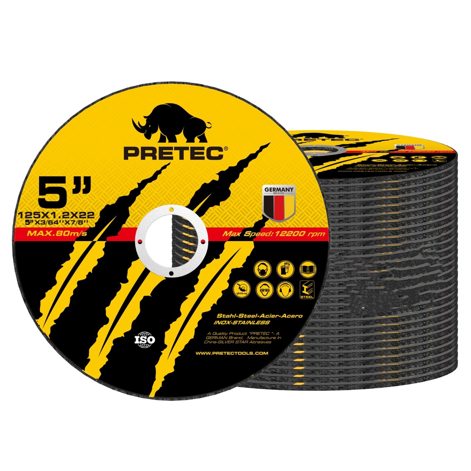 110 Pack 3″/4.5″/5″ Cut Off Wheels – Metal Stainless Steel Grinder Cutting Discs