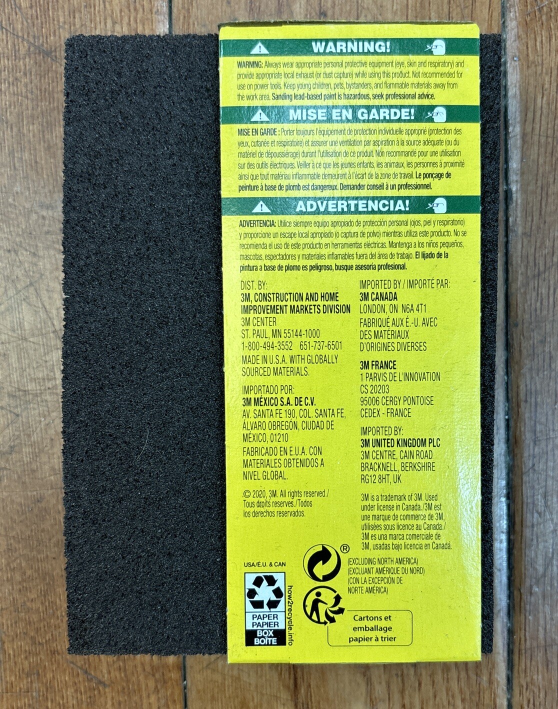 3M 4-7/8 in. L X 2-7/8 in. W X 1 in. 120 Grit Fine Single Angle Sanding Sponge