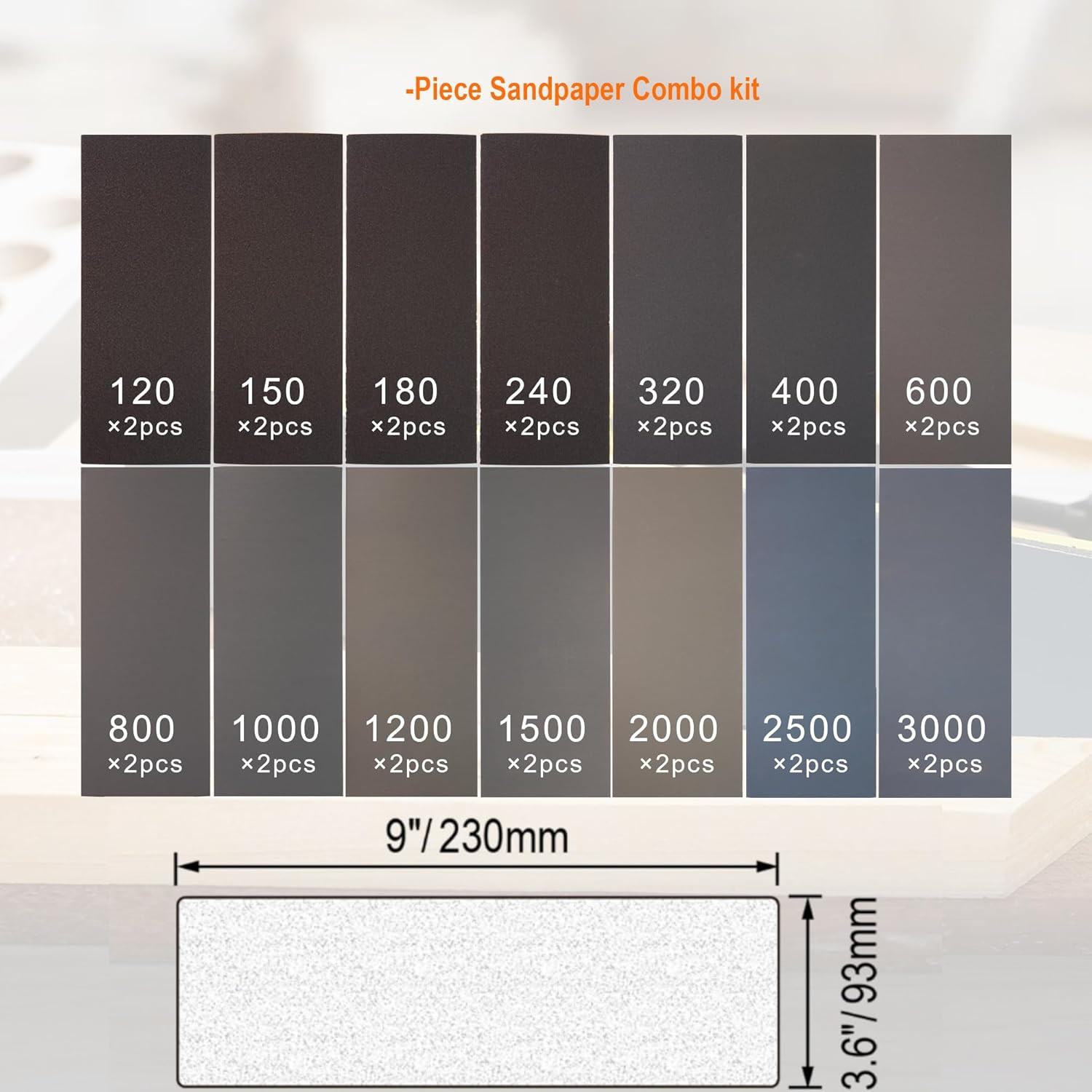 24Pcs Wet & Dry Sandpaper, 120 to 3000 Grit Sand Paper Assortment for Wood Furni