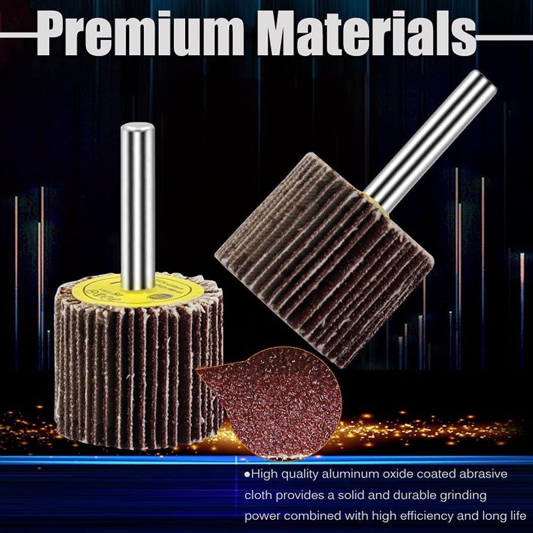 24Pcs 80 Grit Flap Wheel Sander Set 1/4″ Drill Rust Removal Tool Kit