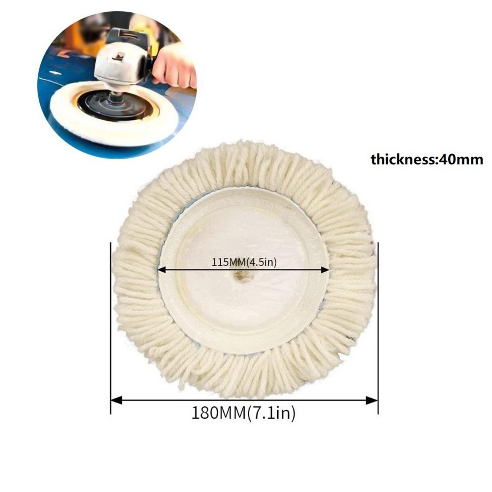 7 180mm Wool Polishing Buffing Bonnet Buffer Pad For Car Polisher Cleaning Set