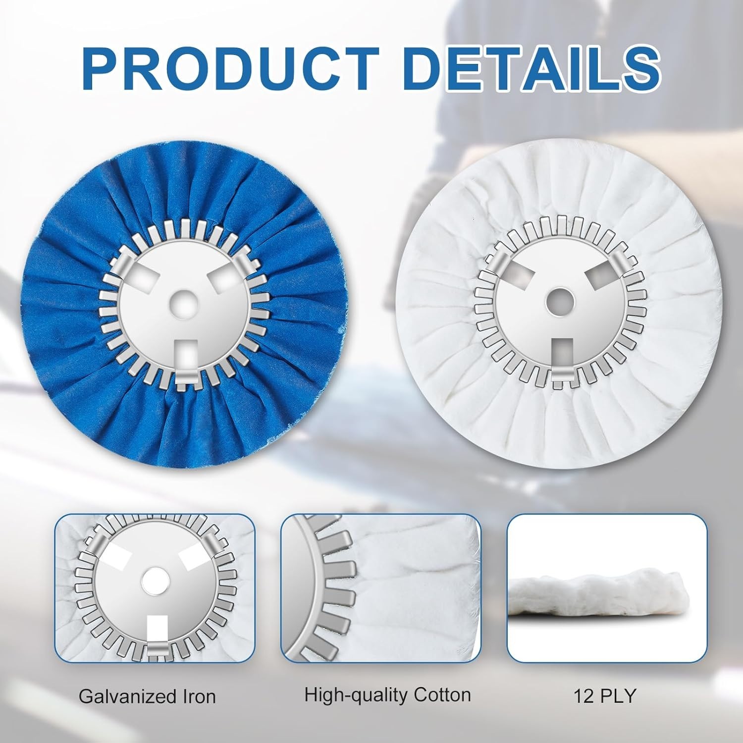 SAM WO 8 Inches Airway Buffing Wheel, Polishing Wheel with Buffing Compound Kit