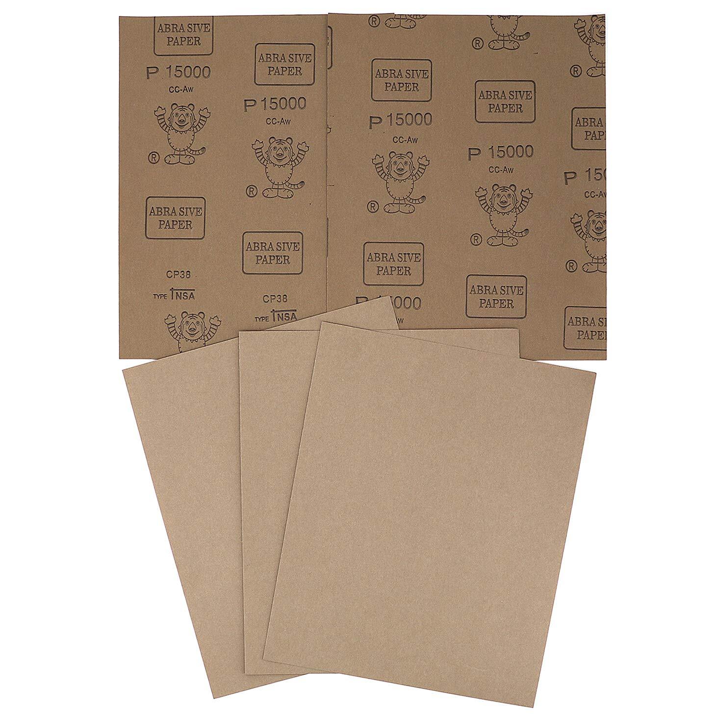 9×11 inch 5 Sheets Sandpaper, Wet or Dry 15000 High Grit Extra Fine Sand Pape…