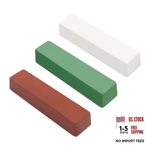 12 Oz. Buffing Polishing Cutting Compounds Kit – Green Fine/White Medium/Red