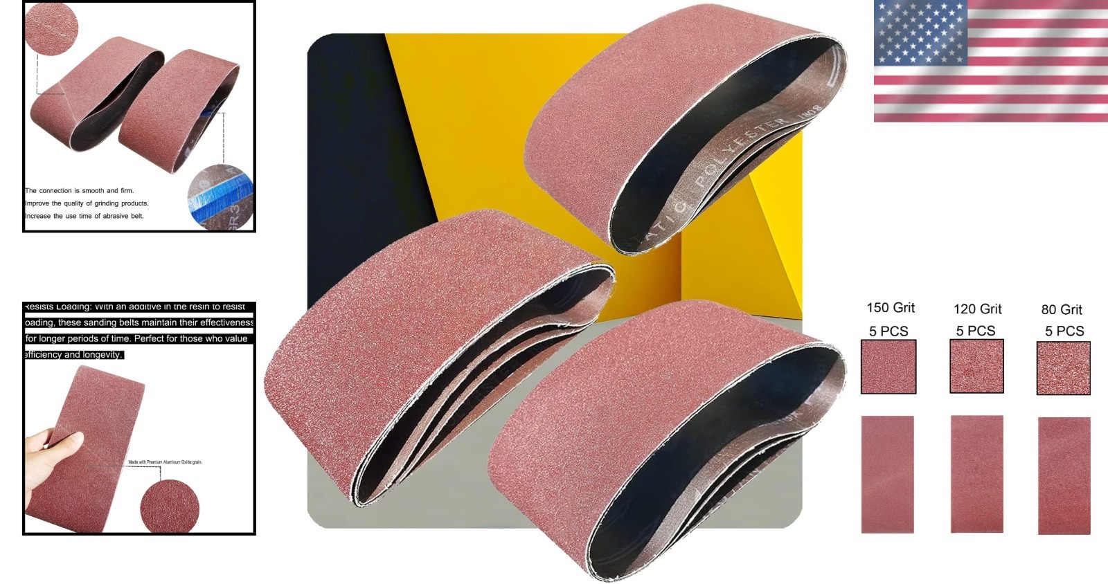 High-Quality 4×21 Inch Sanding Belts – 15 Pack of Aluminum Oxide Detailing Belts