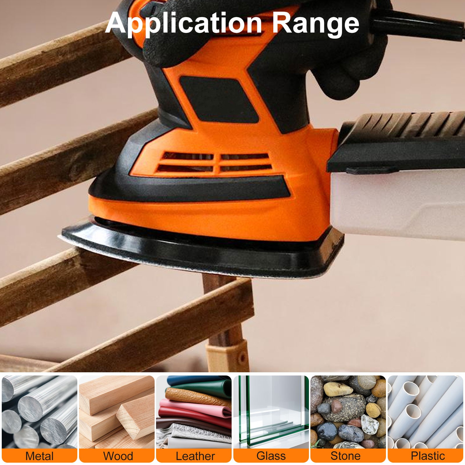 70pcs Mouse Detail Sander Sandpaper 5 Hole Hook & Loop Sanding Pads 40-600Grit