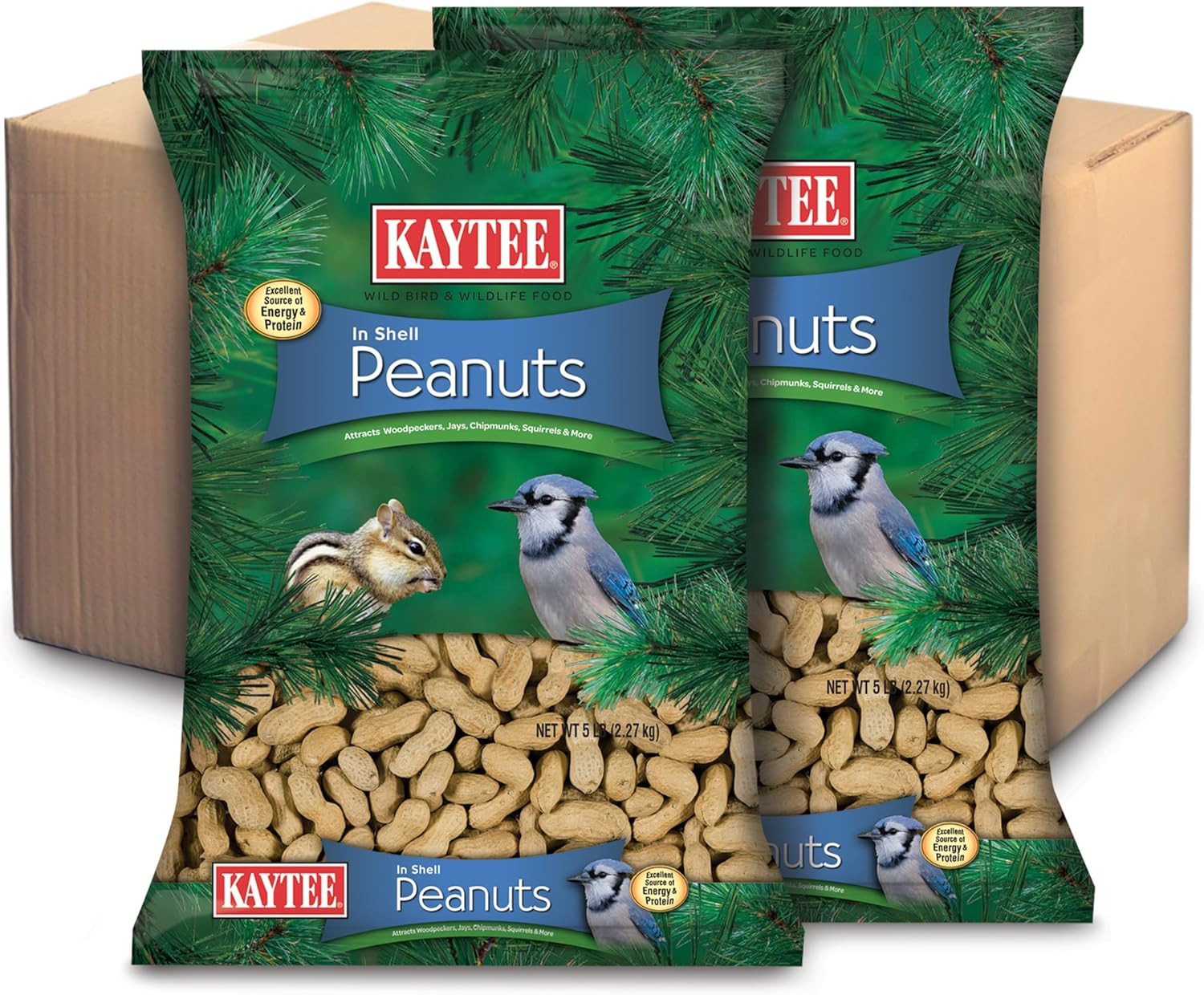 Whole Peanuts in Shell for Wild Birds 2 Pack 5 lb Bags