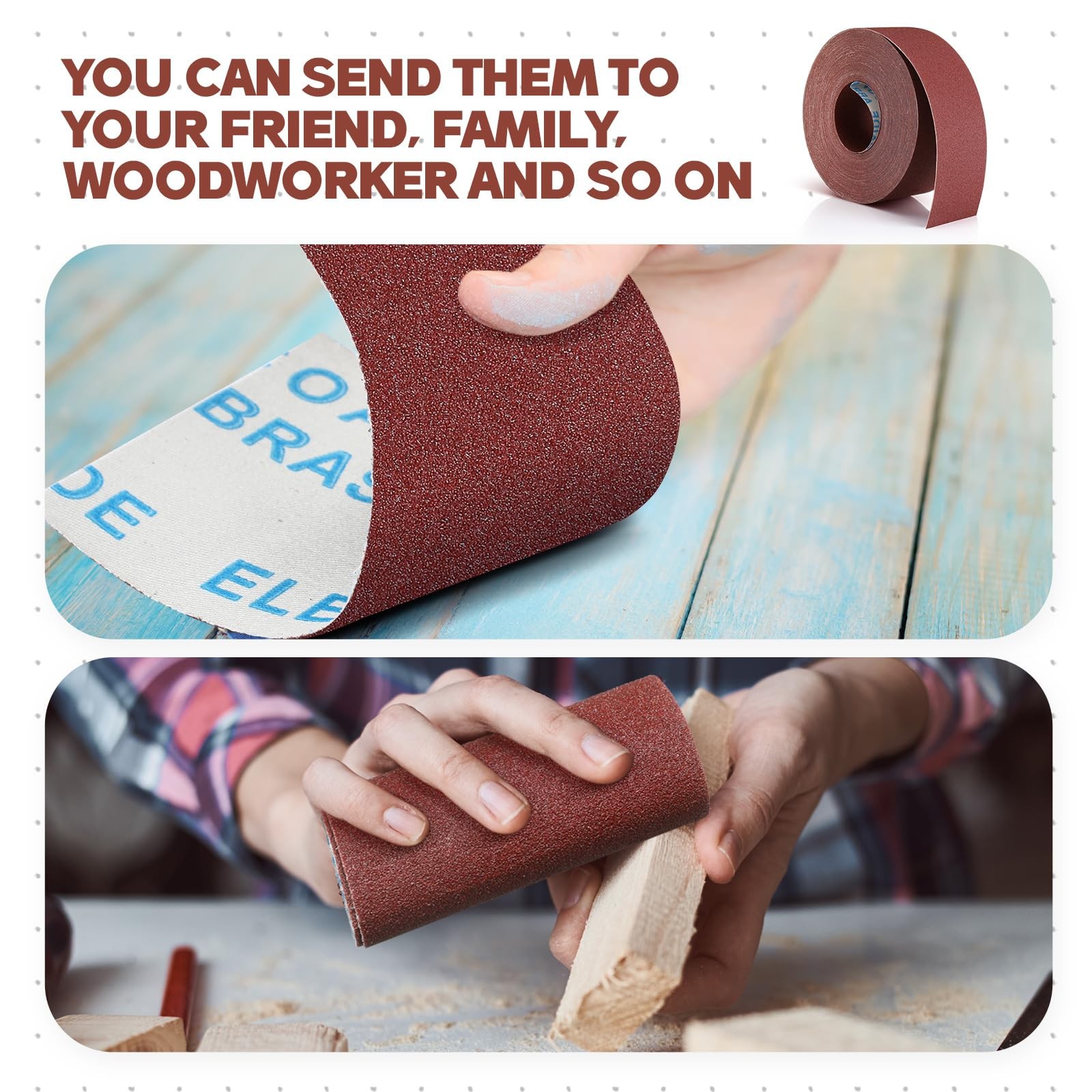 120 Grit Sandpaper Roll 3 inch x 100 ft Long Emery Cloth Sanding Belt