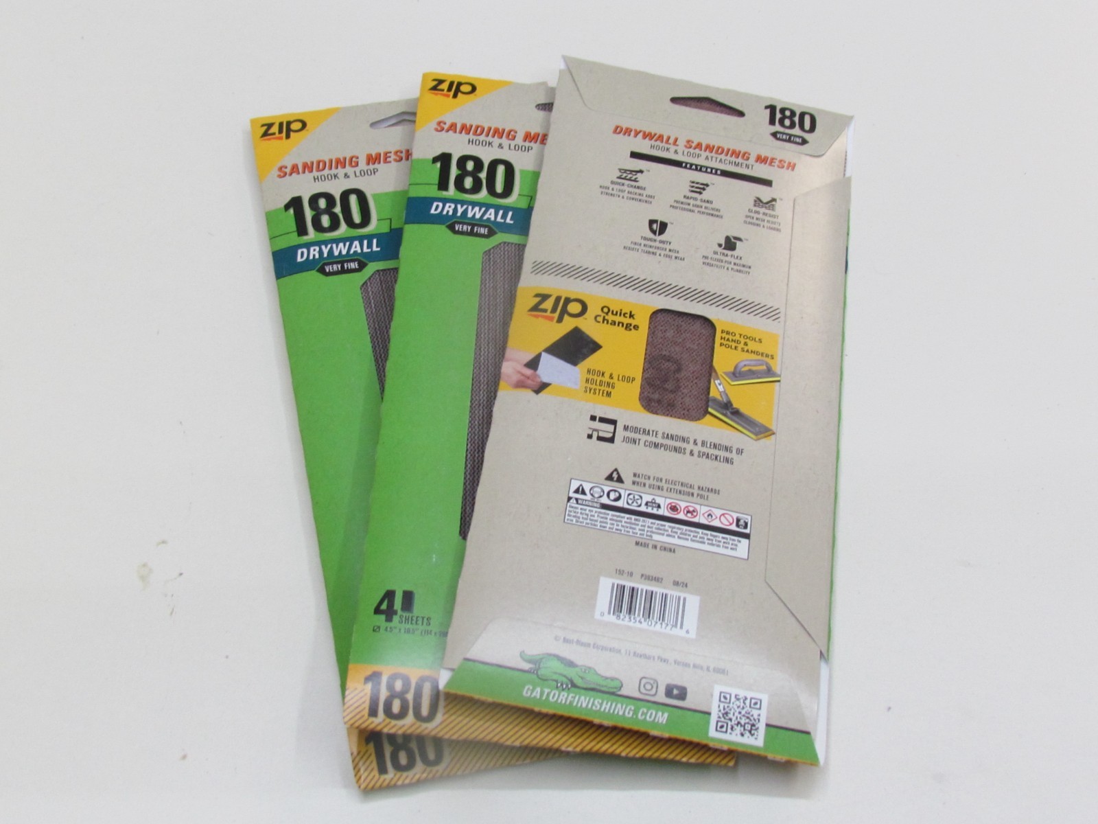 Gator Sanding mesh 180 girt fine Hook &*Loop Quick Change 1058320-7177 pack of 3