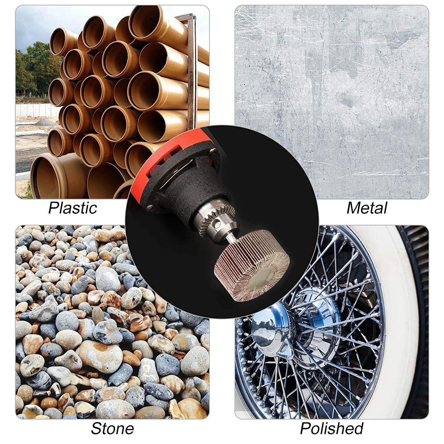 5PCS 2x1x1/4″ Flap Wheel Sander for Drill Flapper Sanding Grinding 40 60 80 Grit