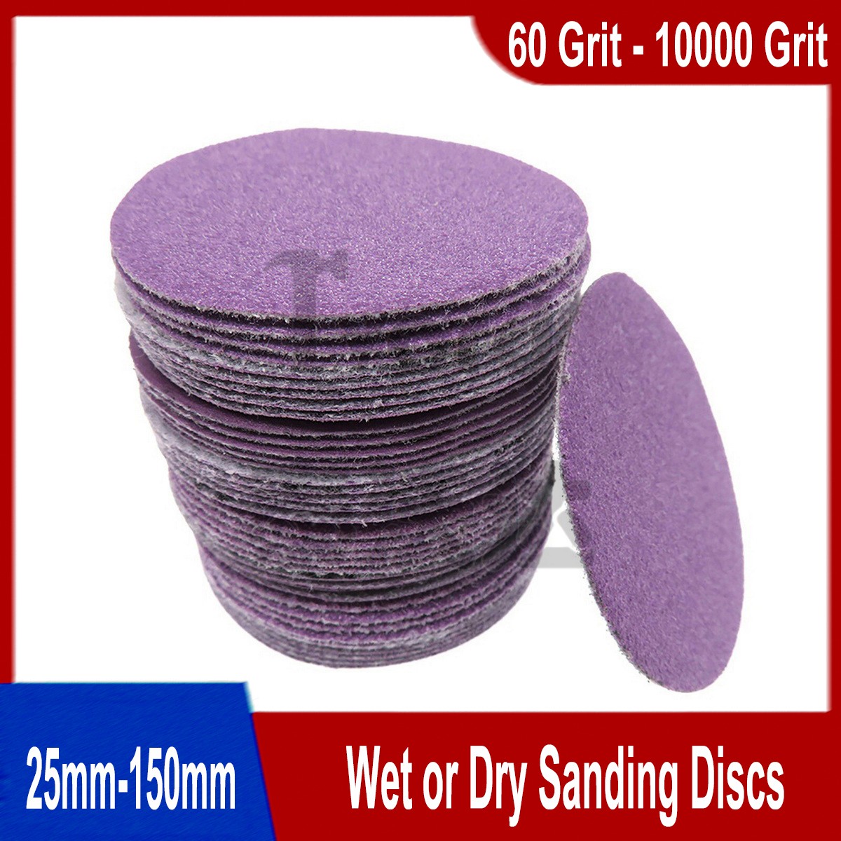 1″ to 6″ Wet or Dry Sanding Discs – 60 Grit – 10000 Grit – Hook & Loop Sandpaper