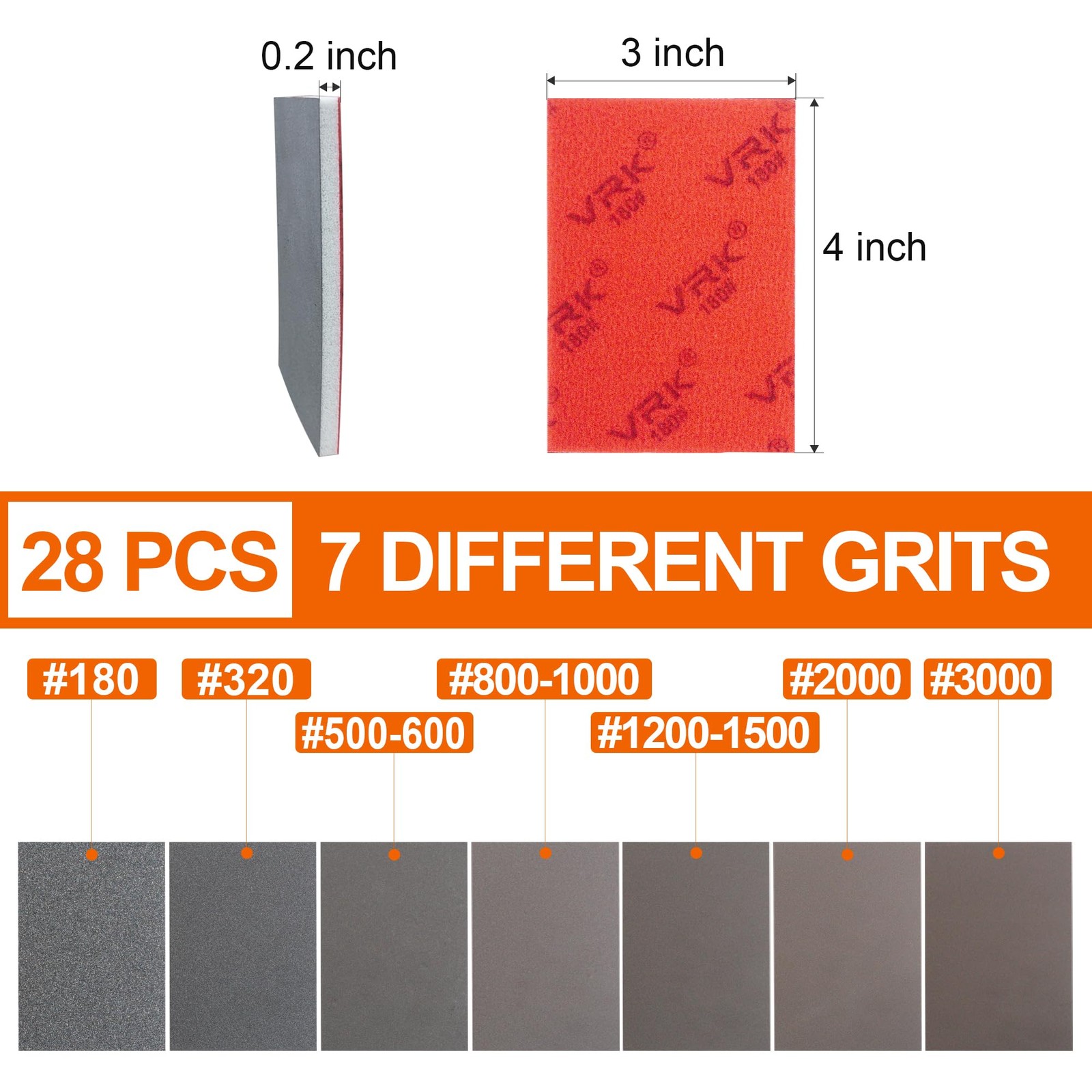 28 PCS 1803000 Grit Sanding Sponge Ultra Fine Wet Dry Soft Foam Hand Block