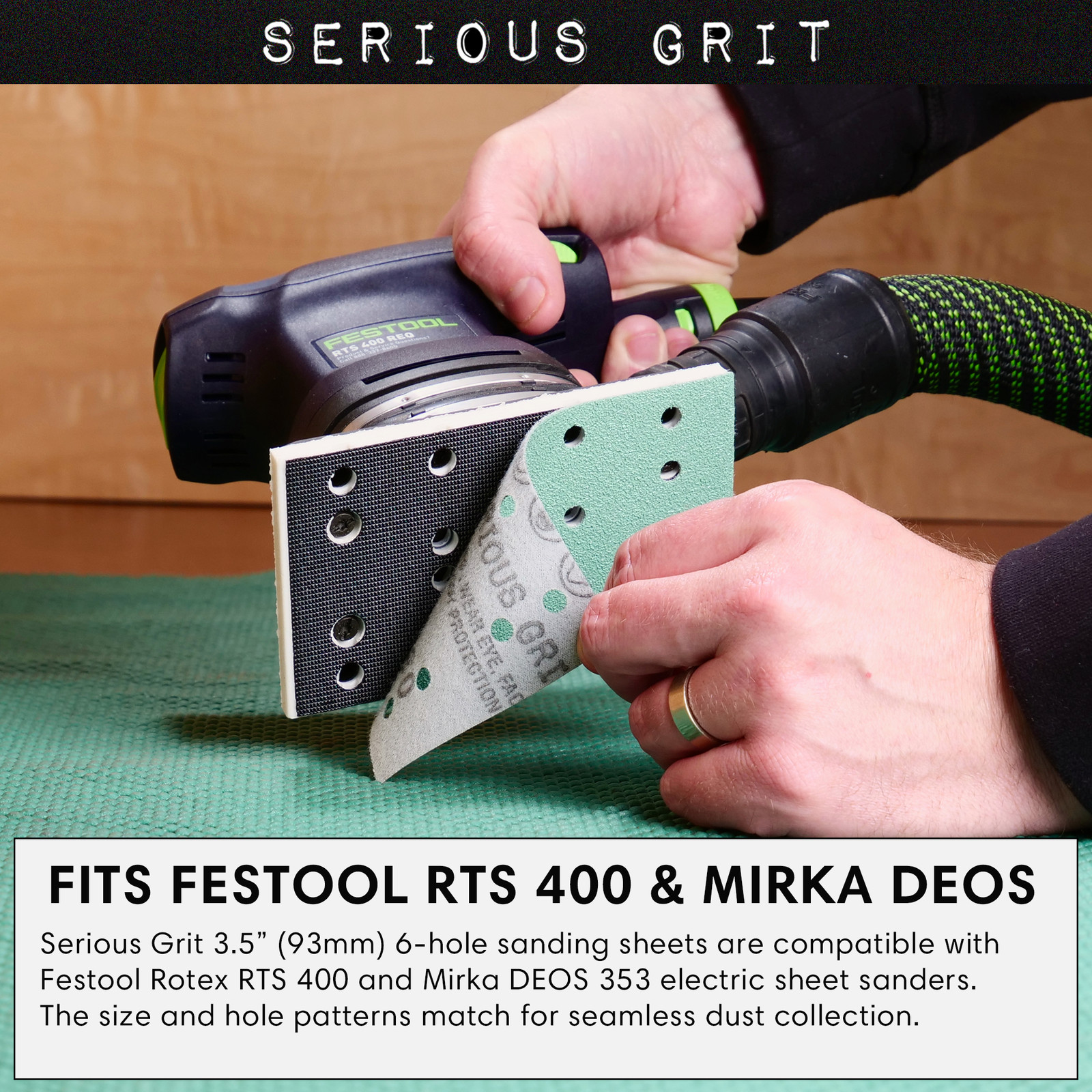 3″ x 5″ 14-Hole Sanding Sheets for Festool / Mirka