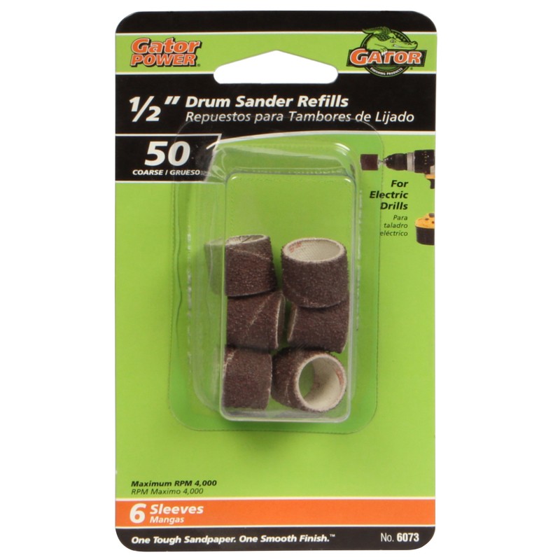 Gator 6073 50 Grit Aluminum Coarse Sanding Drum Sander Refill 1/2 Dia. in.