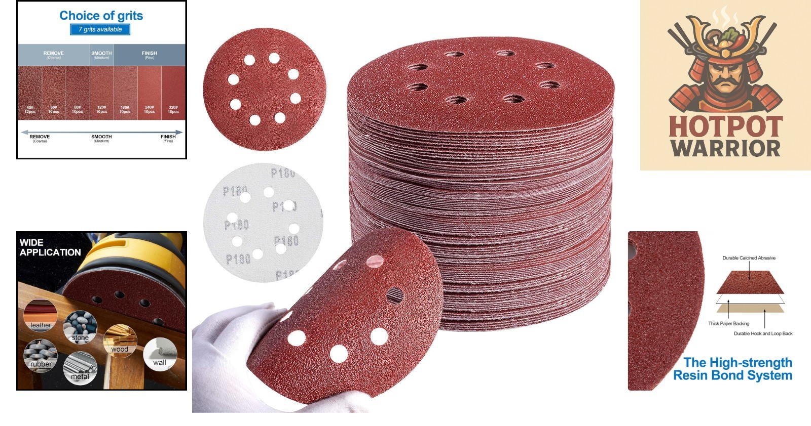 Multi-Grit 5-Inch Sanding Pads Set – 72 Durable Discs for Woodwork & Metal
