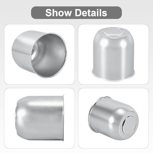 4.25″ Push Through Center Caps for Trailer Truck RV Wheel Rims 2Pack Silver