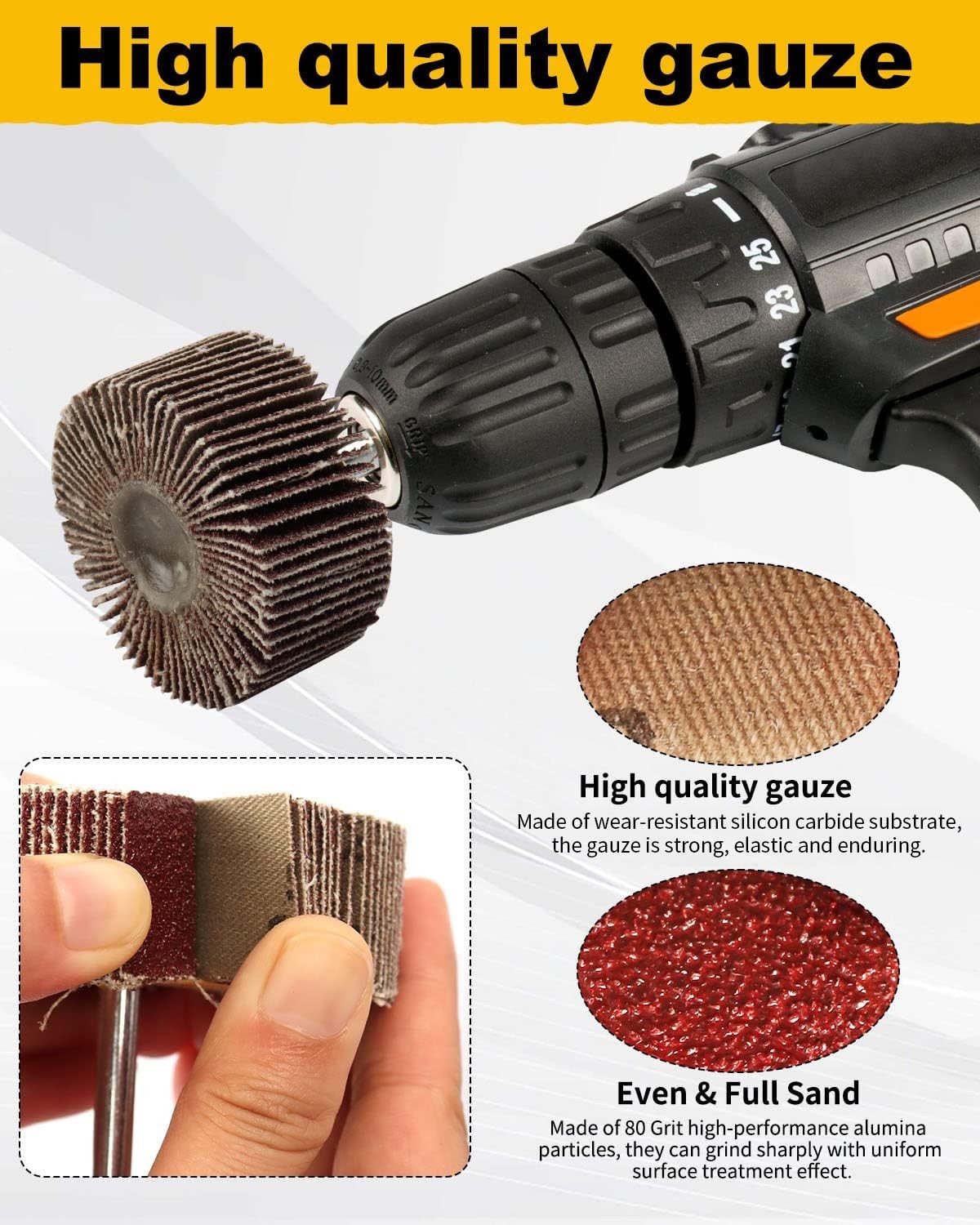 Cylindrical Flap Wheel Sander Set – 8 Sizes for Professional Finishing Tasks