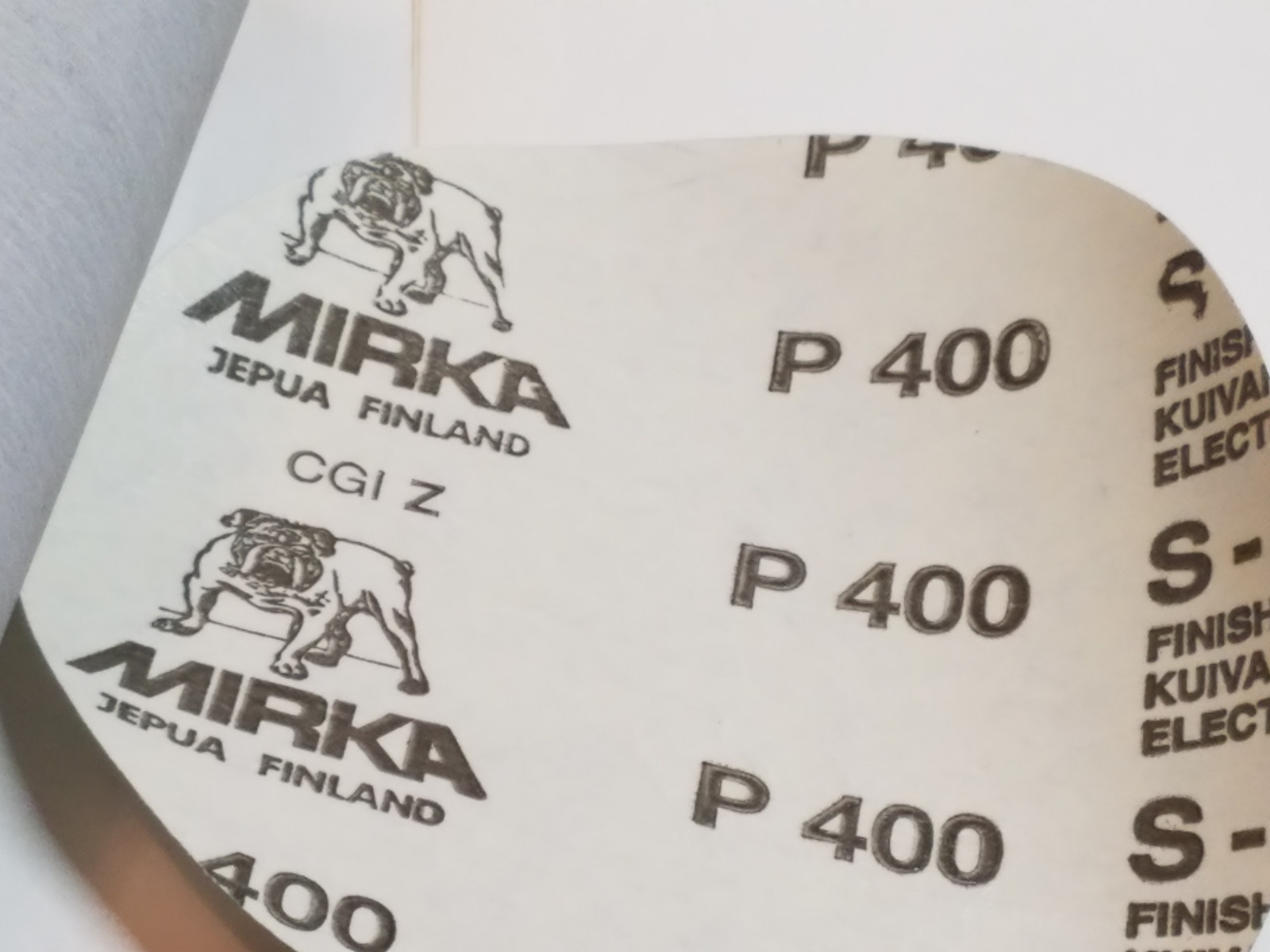 Mirka Sandpaper Discs 400 Grit 5″ Adhesive Back “S-Carat” 100 Sanding Discs